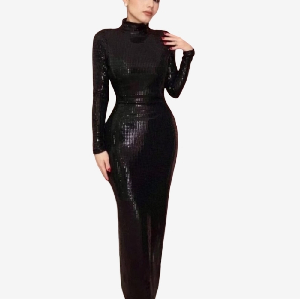 Zara Womens Black Sheath Long Sleeve Turtleneck Dress Size S NWTAGS - Picture 2 of 6